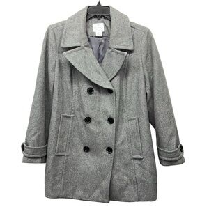 St. John’s Bay Pea Coat Woman’s Size 1X Gray Coat Jacket Casual